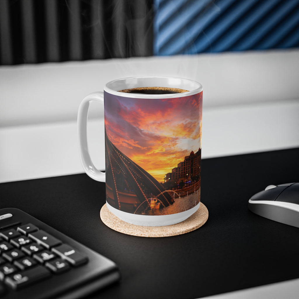 Epic Universe Sunset Ceramic Mug — Vibrant Sunset Skyline Coffee Cup (11oz & 15oz)