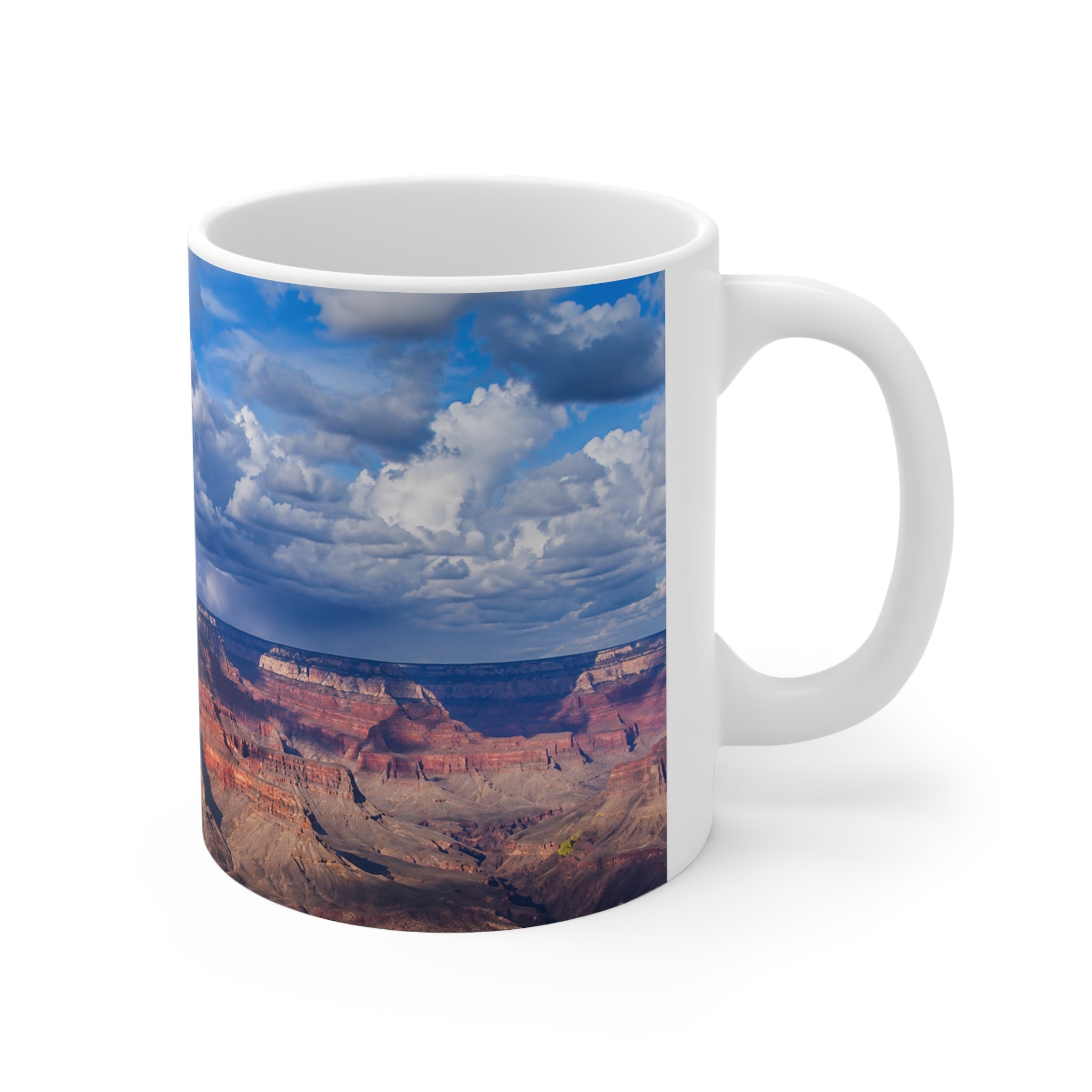 American Flag over the Grand Canyon Coffee Mug – Patriotic USA Ceramic Mug (11oz, 15oz)