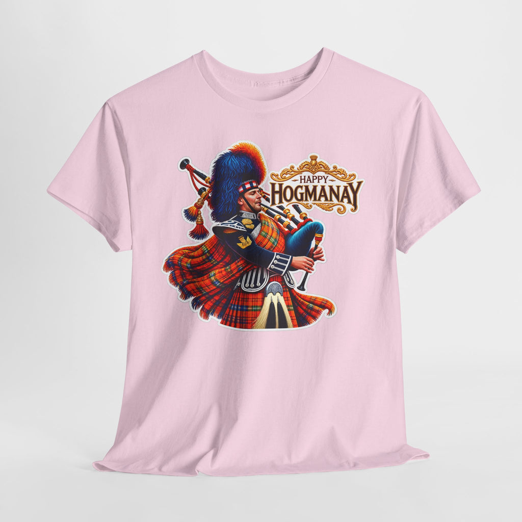 Hogmanay Bagpiper T‑Shirt — Happy Hogmanay Scottish New Year Tee