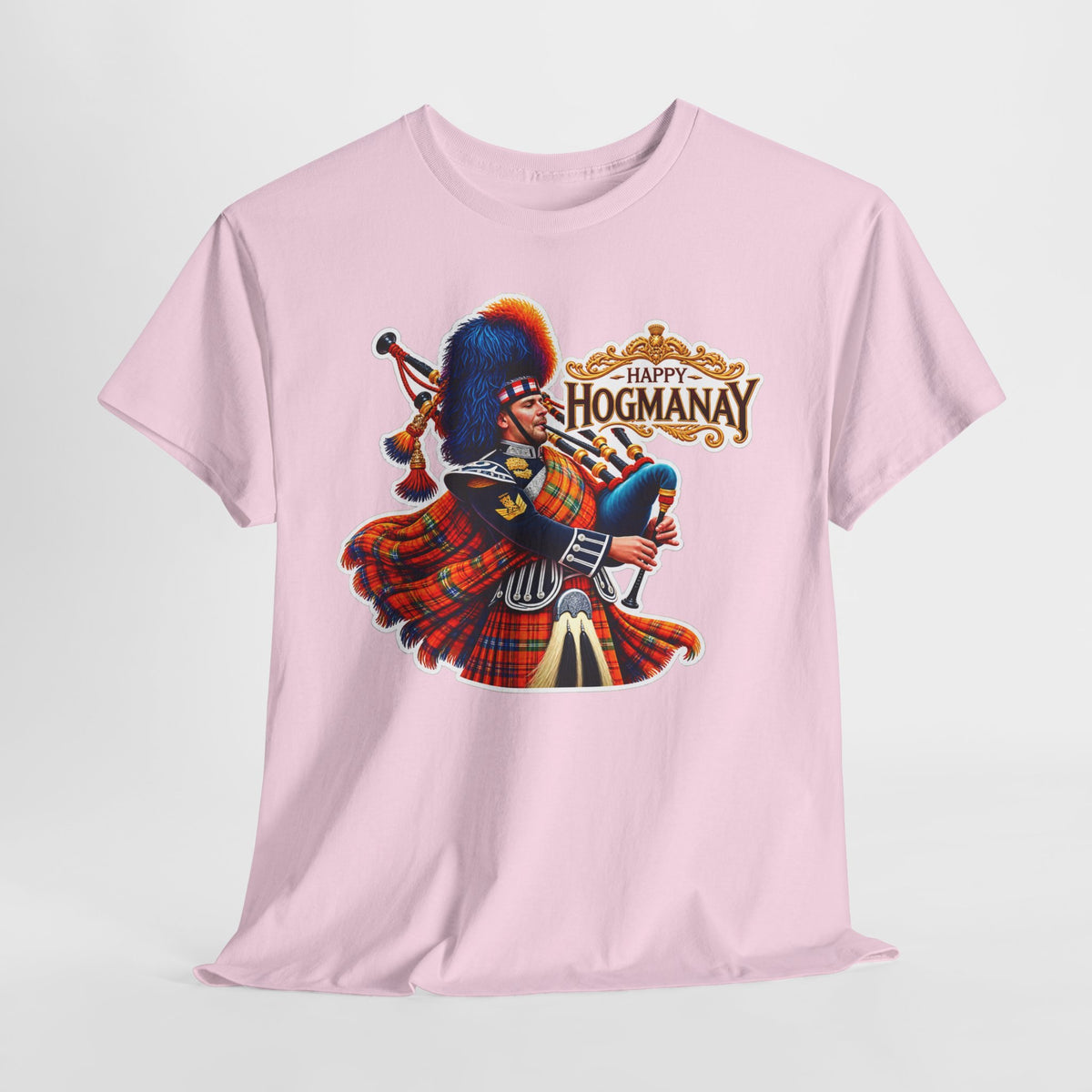 Hogmanay Bagpiper T‑Shirt — Happy Hogmanay Scottish New Year Tee