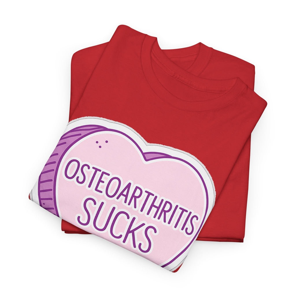 Osteoarthritis Sucks T-Shirt — Pink Heart Awareness Tee