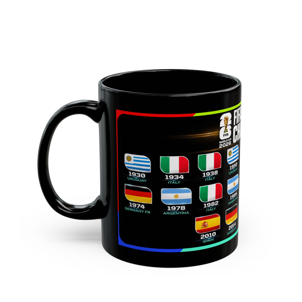 FIFA World Cup Champions Black Mug – All Winning Nations Timeline (11oz/15oz)