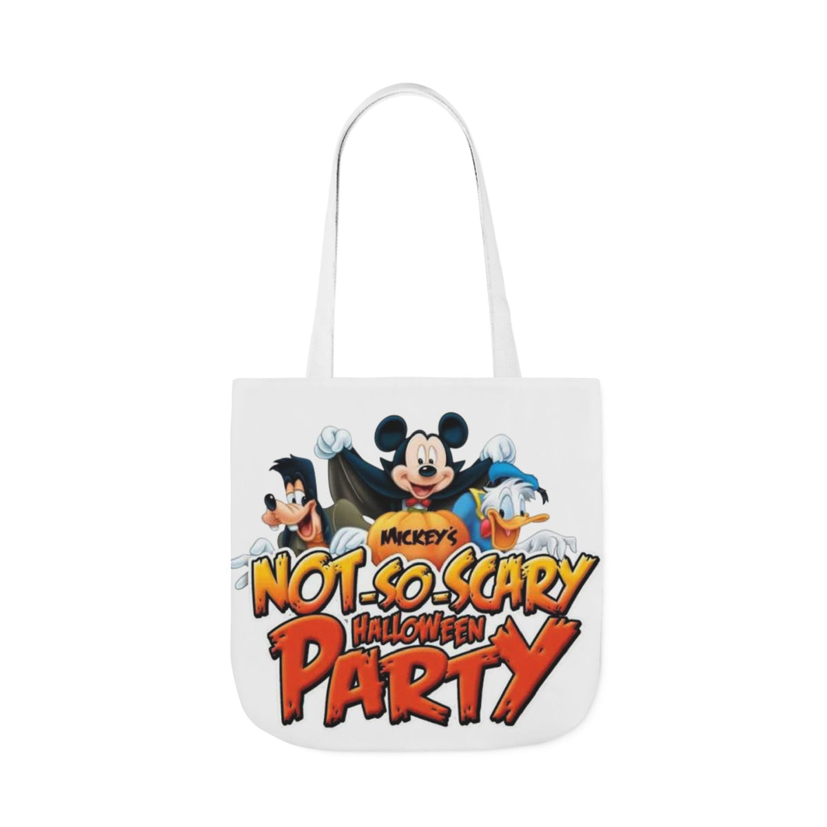 Halloween Party Canvas Tote Bag — "Not-So-Scary Halloween Party" Graphic