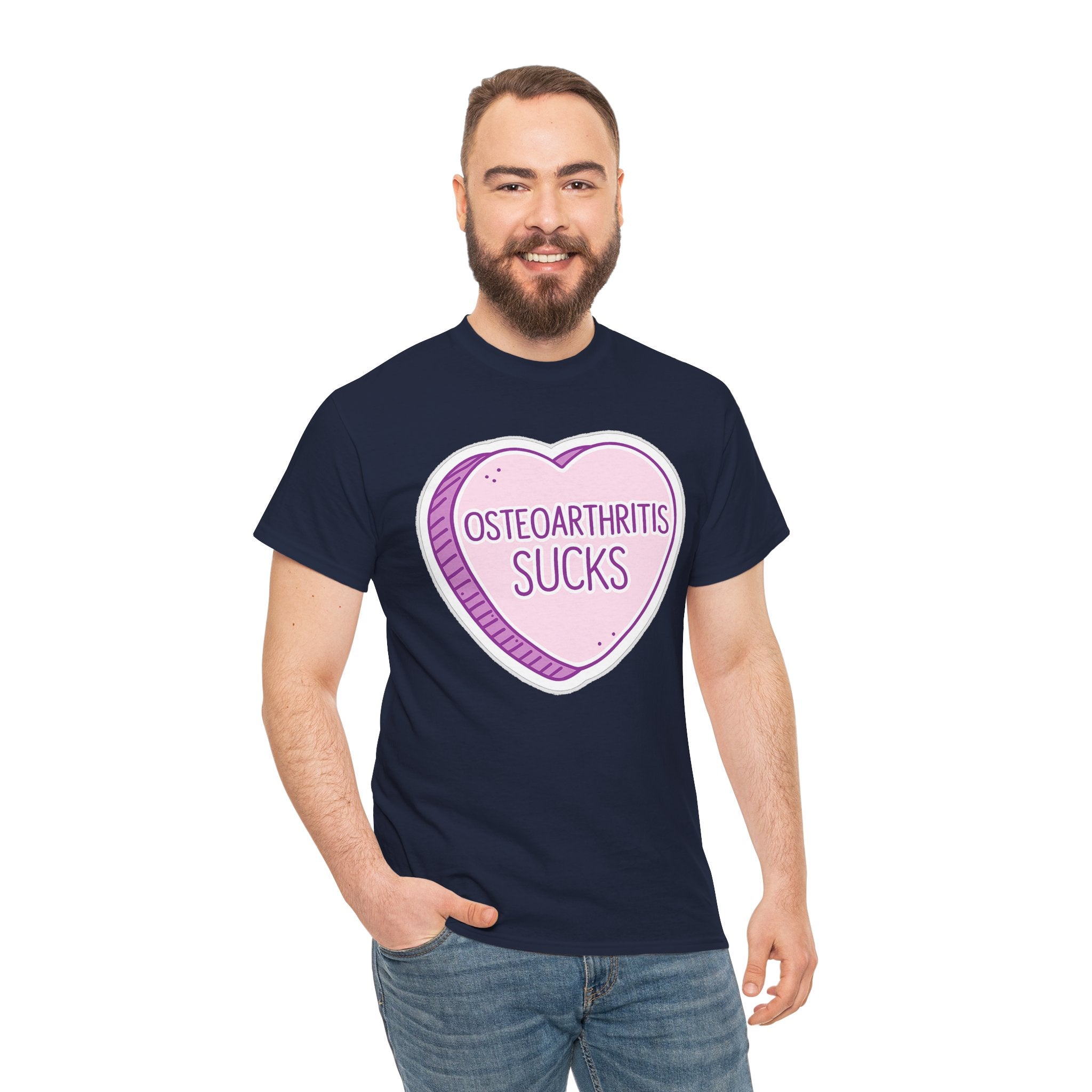 Osteoarthritis Sucks T-Shirt — Pink Heart Awareness Tee