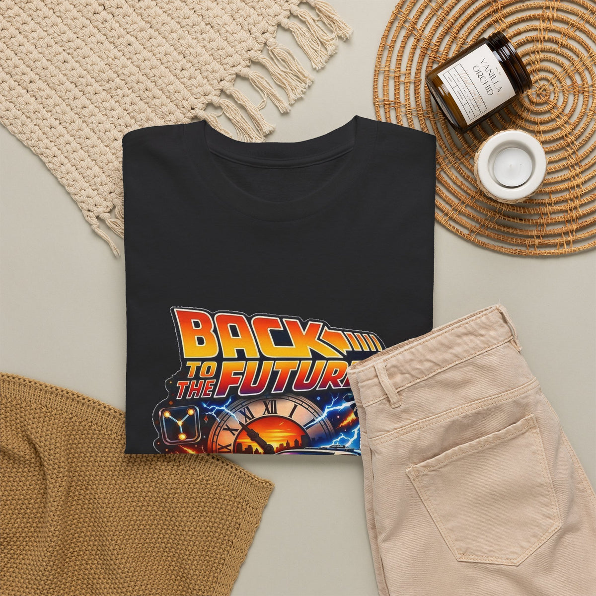 Back to the Future Graphic Tee – Retro 1985 DeLorean Design