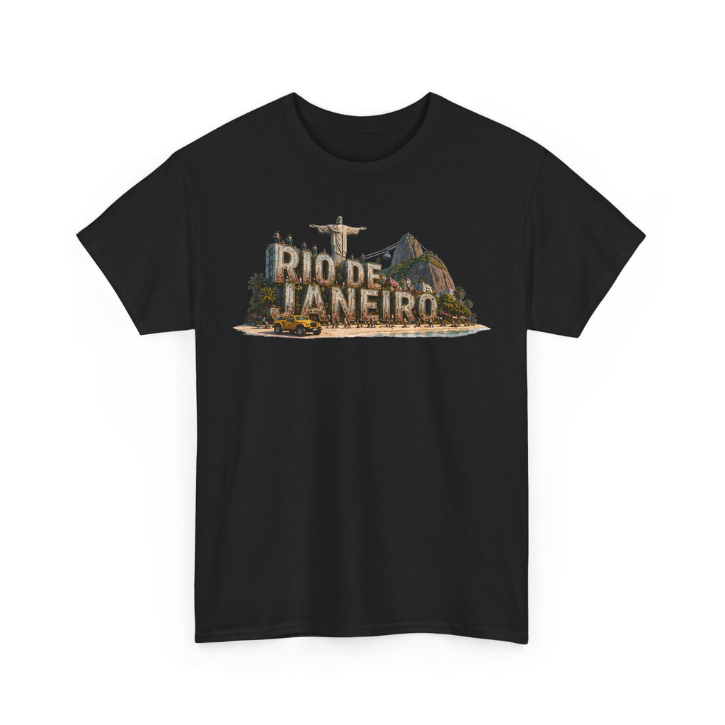 Rio de Janeiro Scenic T‑Shirt — Vintage Travel Tee with Christ the Redeemer Design