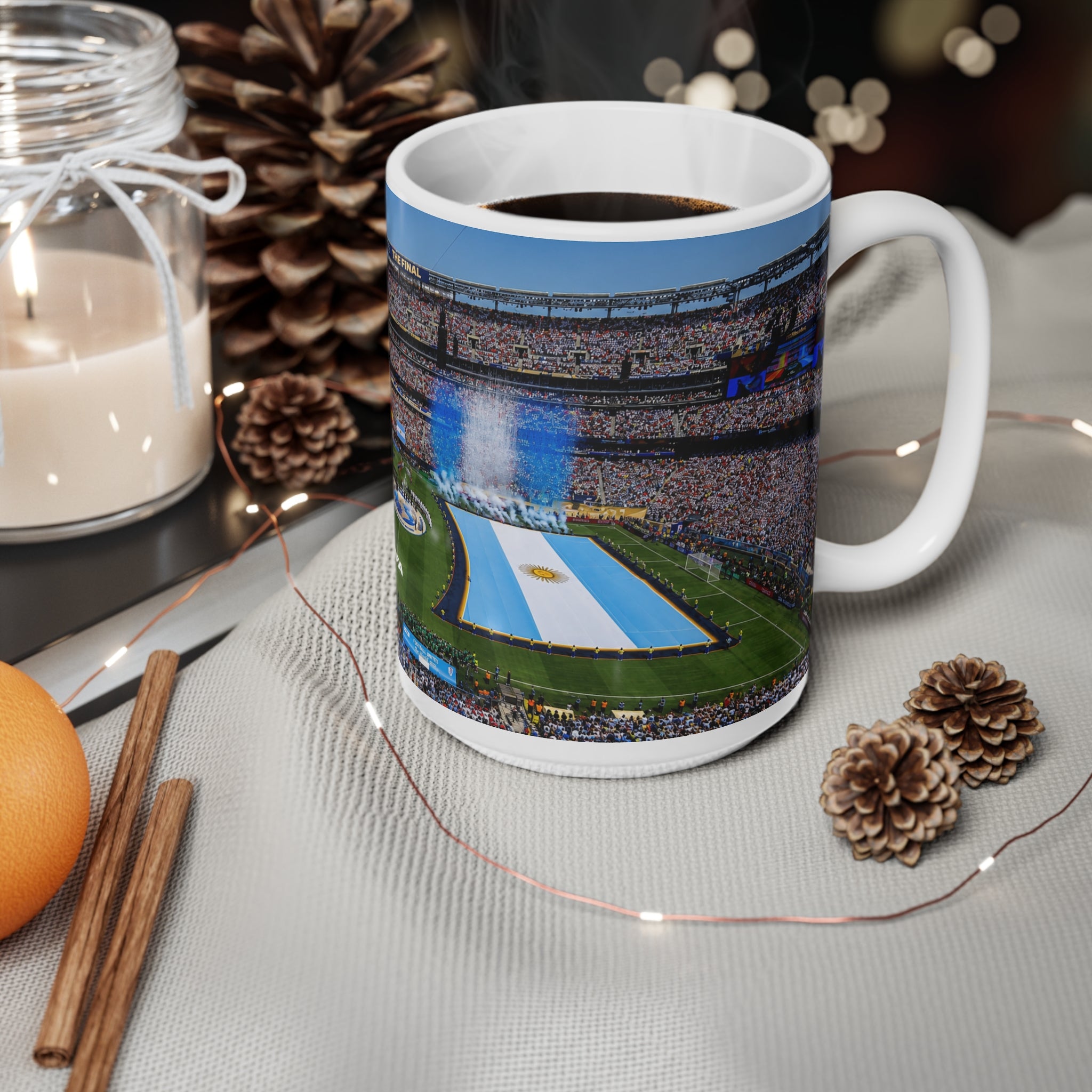 World Cup Final 2026 Stadium Mug – Spain & Argentina Flags 11oz/15oz Ceramic Coffee Cup