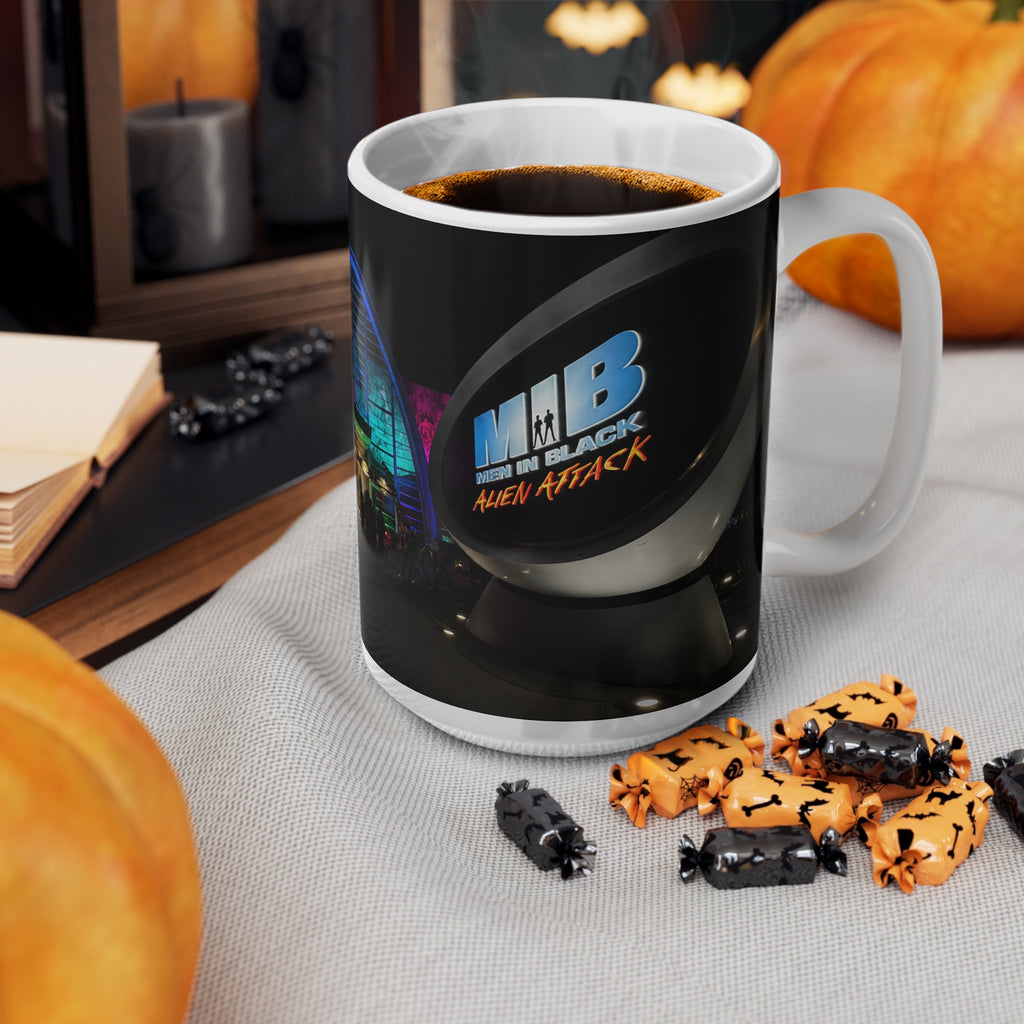 Men in Black Universal HHN Nightscape Mug — Colorful Architectural Night Photo Ceramic Coffee Cup (11oz, 15oz)
