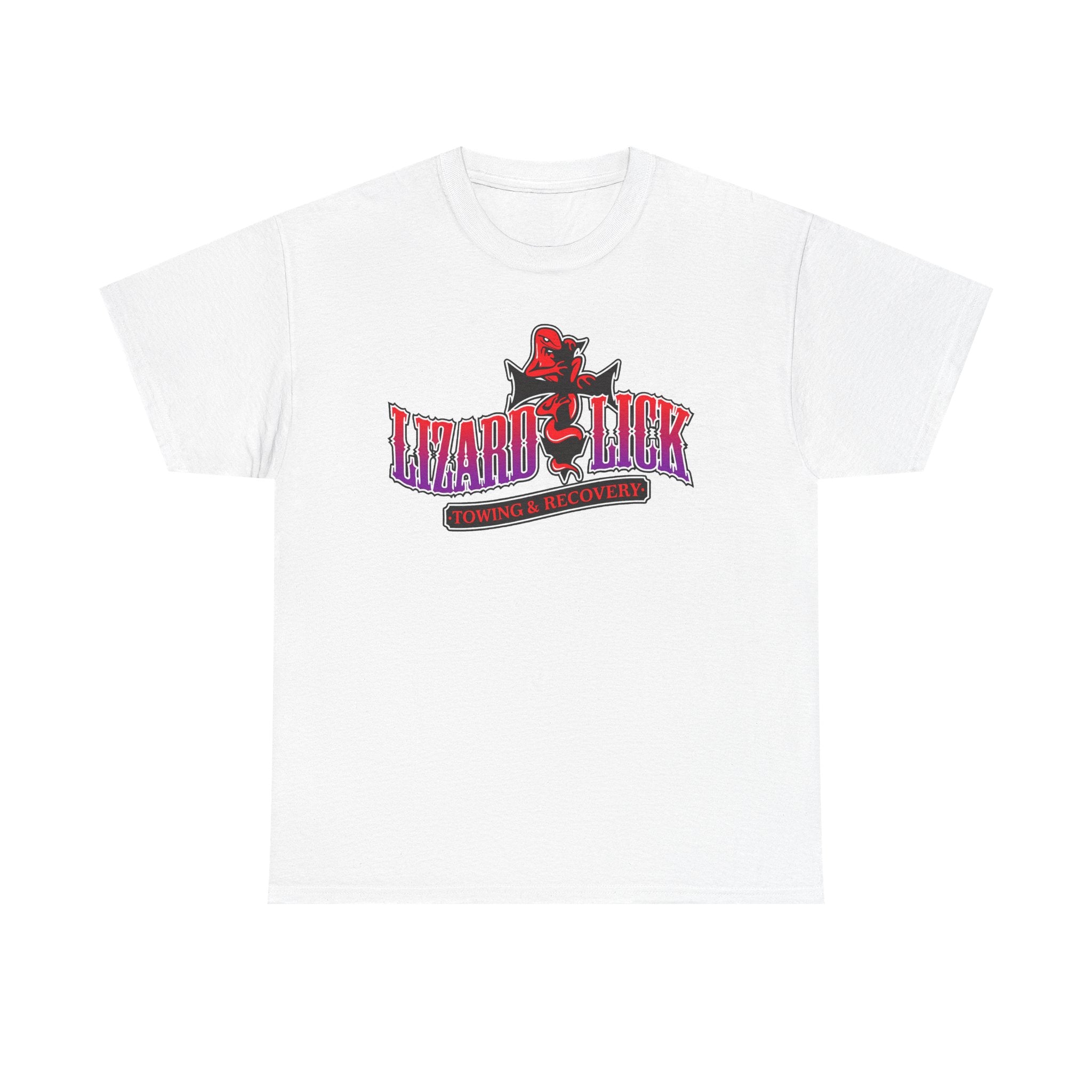Lizard Lick T-Shirt — Retro Neon Logo Tee with Lizard & Cowboy Graphic