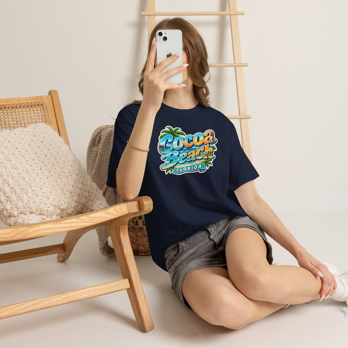 Cocoa Beach Florida Vintage Surf Cotton T-Shirt