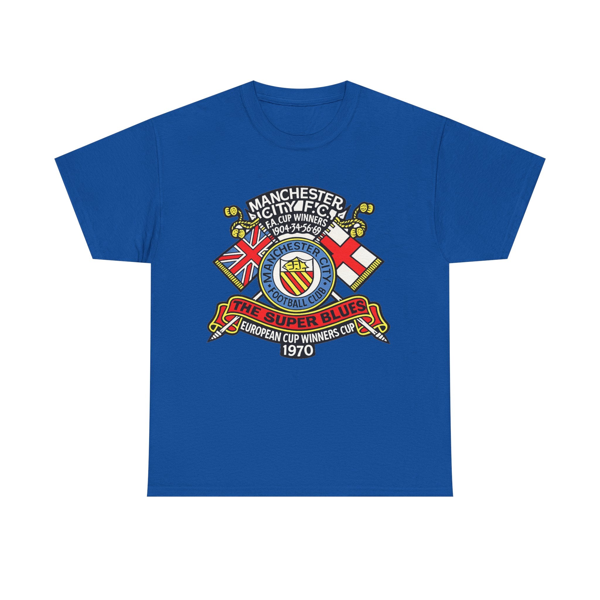 Manchester City Vintage Crest Tee — 'The Super Blues' 1970 European Cup Winners