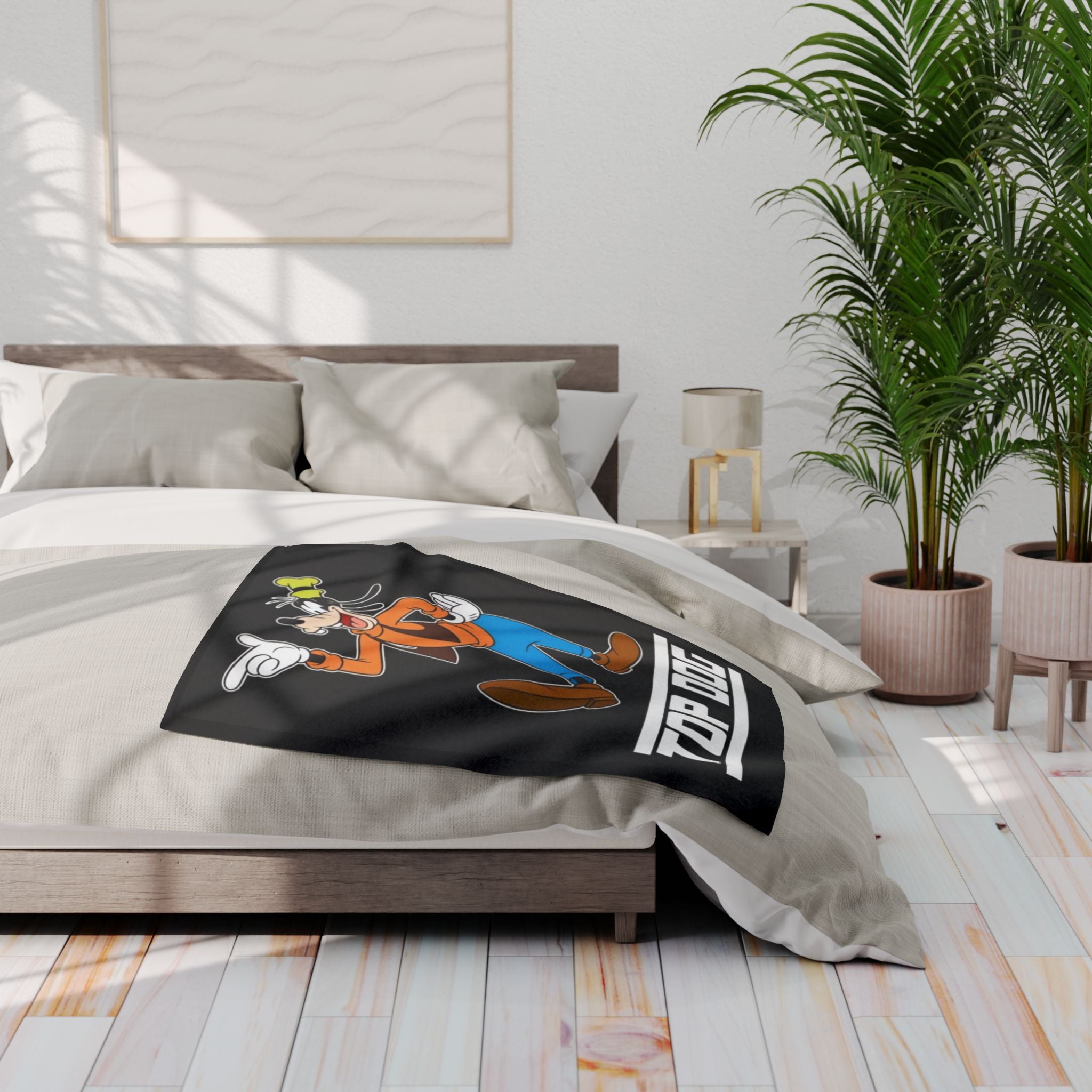 Top Dog Goofy Inspired Cartoon Cozy Throw Arctic Fleece Blanket