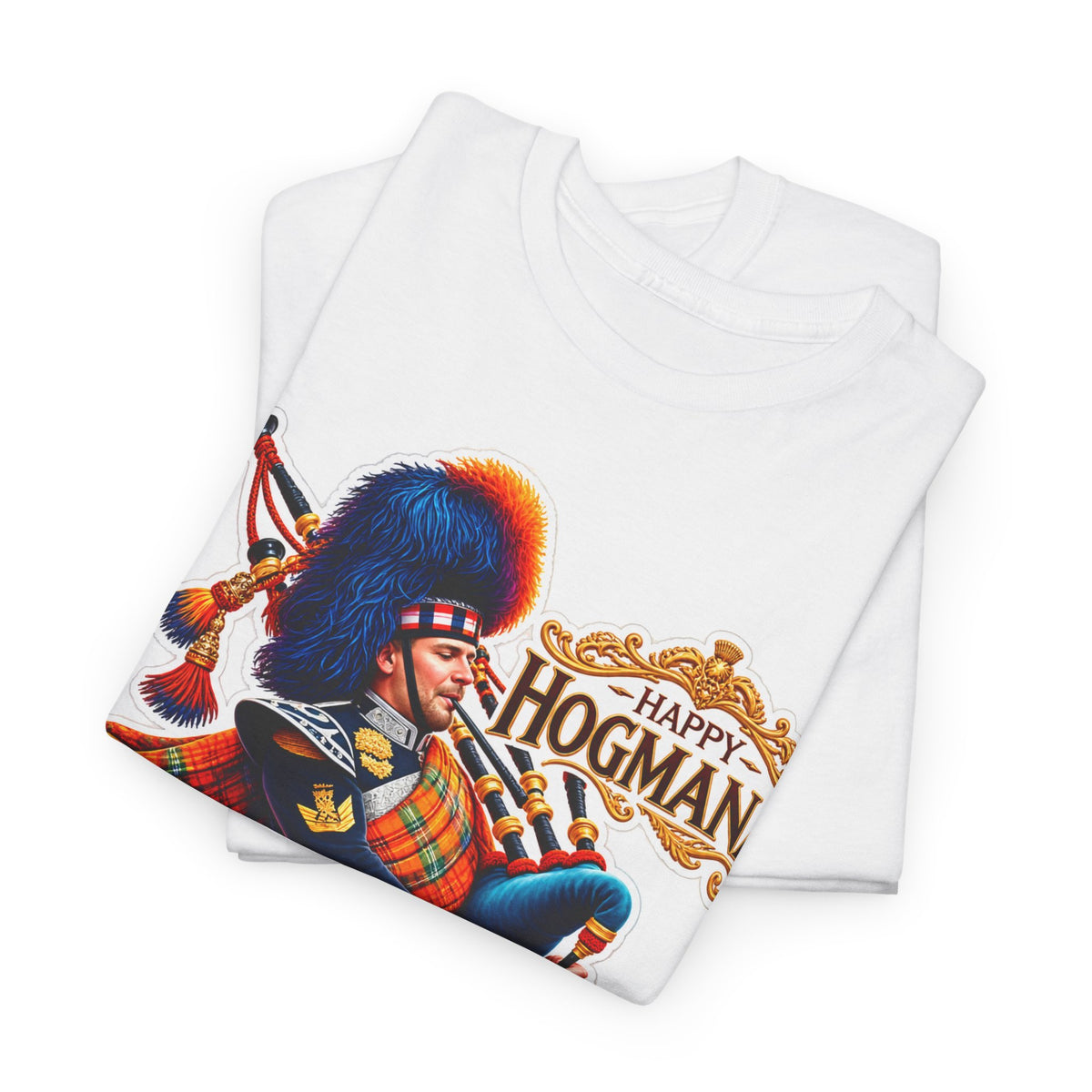 Hogmanay Bagpiper T‑Shirt — Happy Hogmanay Scottish New Year Tee