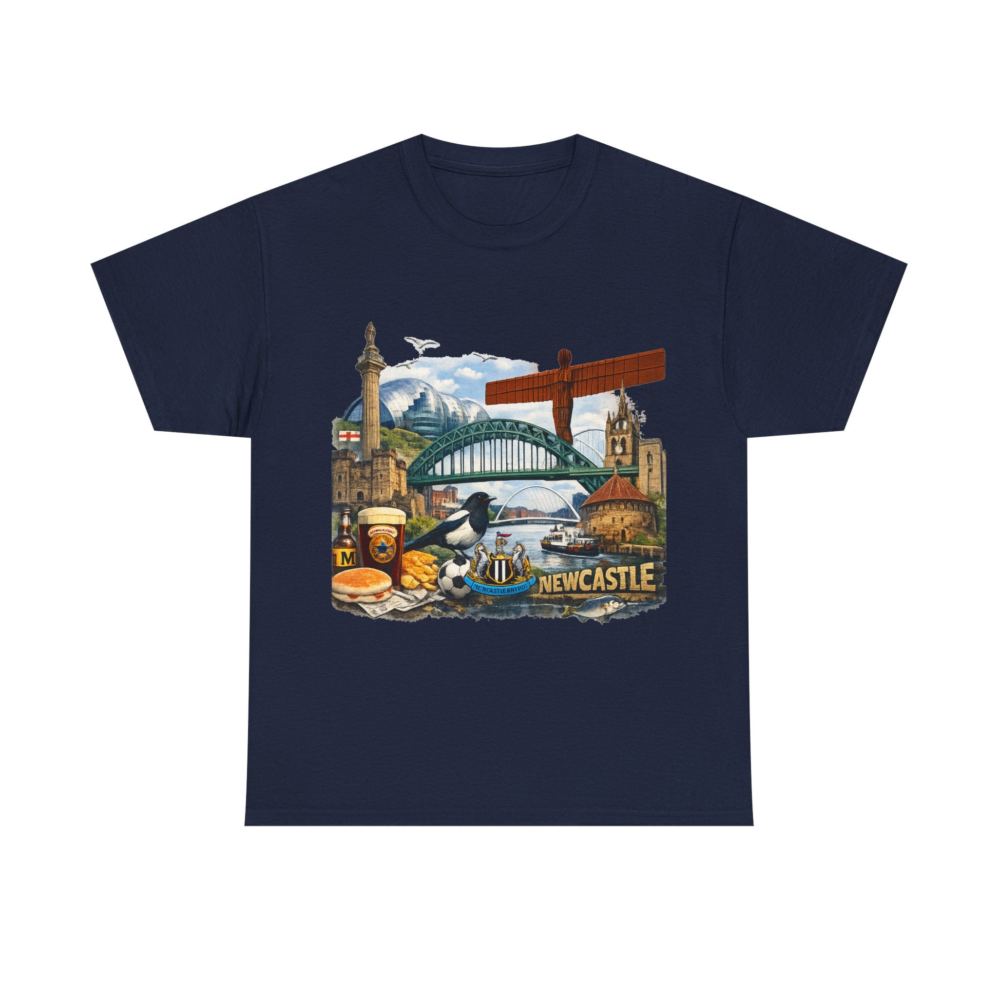 Newcastle Upon Tyne Landmark Tee — Vintage Cityscape T-Shirt