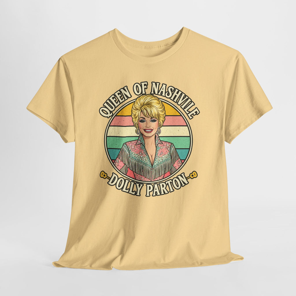 Queen of Nashville Graphic Tee — Dolly Parton Retro Portrait Shirt
