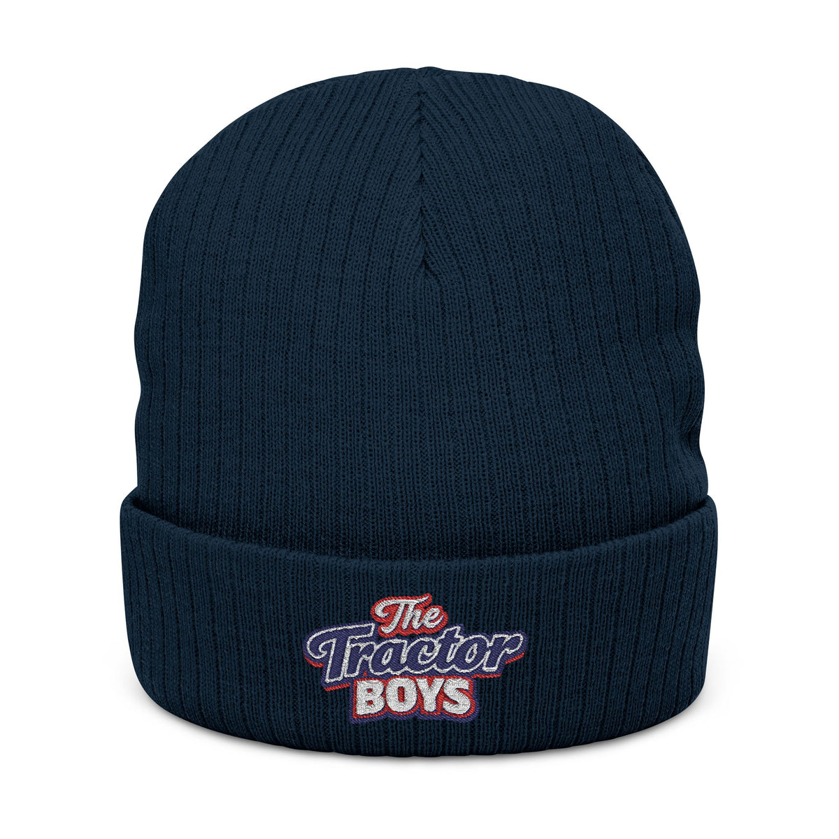 Embroidered 'The Tractor Boys' Ribbed Knit Beanie - Casual Farm & Country Winter Hat