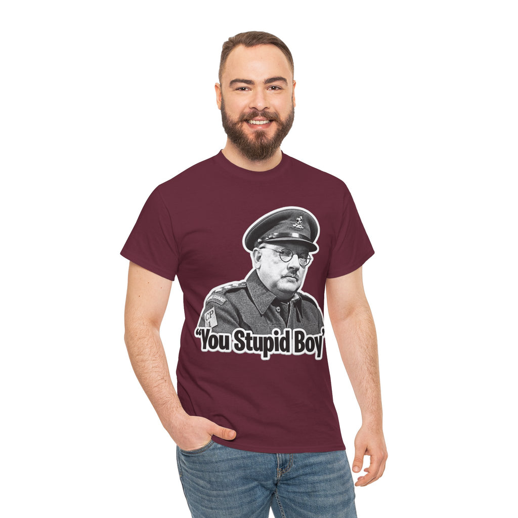 Dads Army Inspired You Stupid Boy T-Shirt — Vintage Cop Illustration Funny Graphic Tee