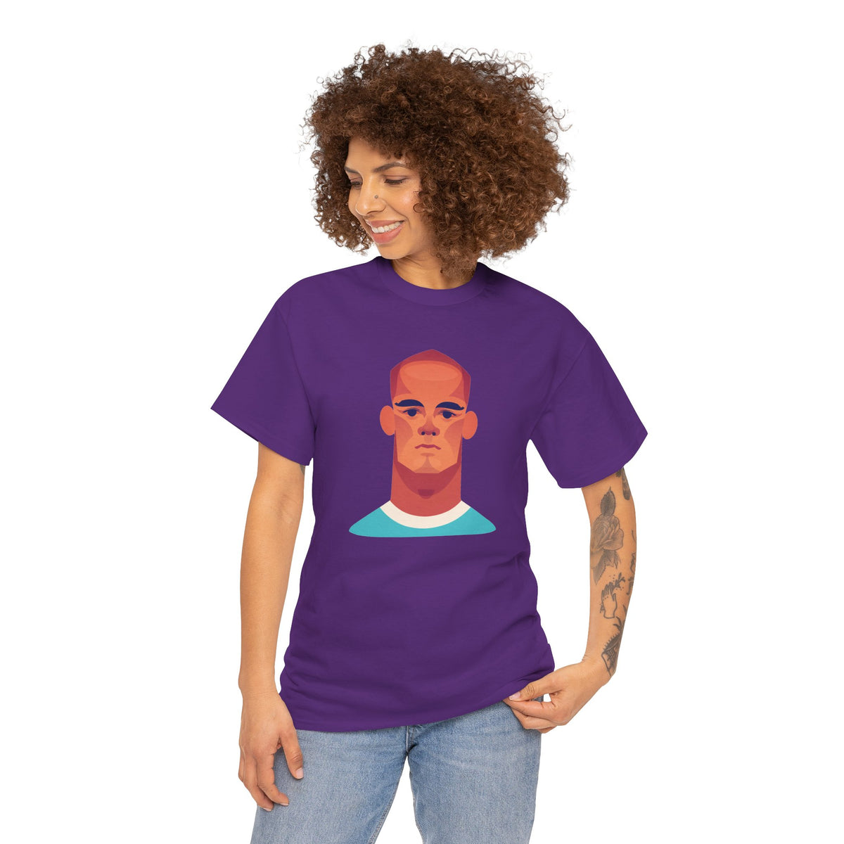 Vinny Kompany Manchester City Legend Minimalist Portrait Tee — Bold Stylized Face Graphic T-Shirt