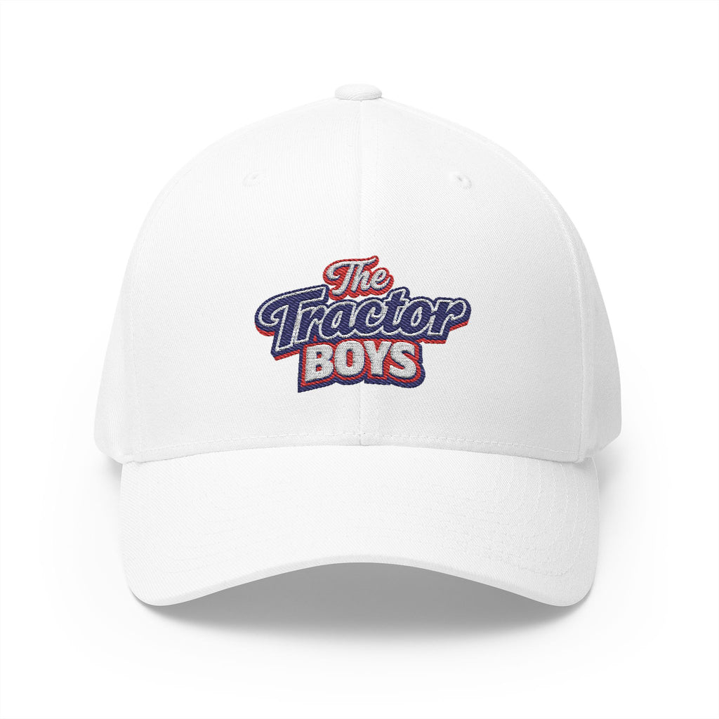Embroidered 'The Tractor Boys' Structured Cap - Retro Red & Blue Logo