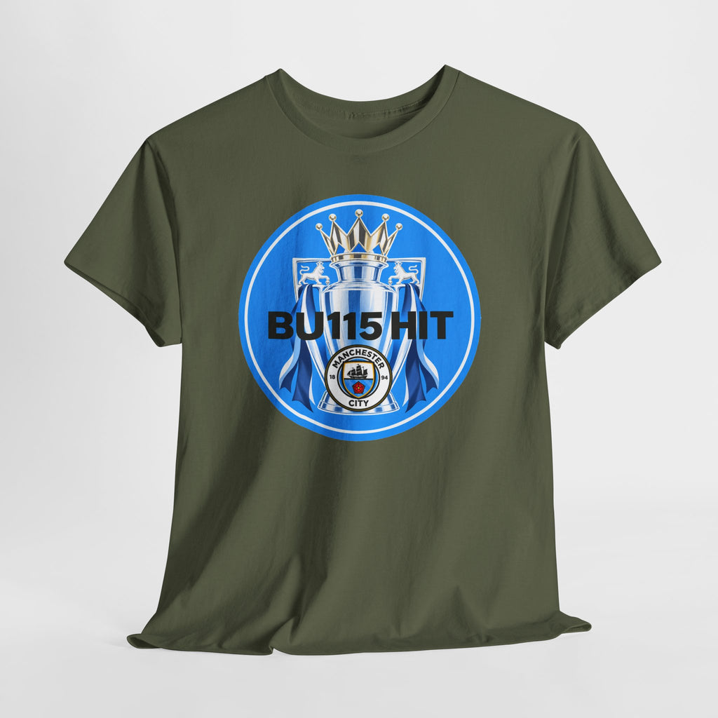 Manchester City Anti Premier League Charges Cotton T-Shirt — 'BU11SH1T' Blue Crown Football Shirt