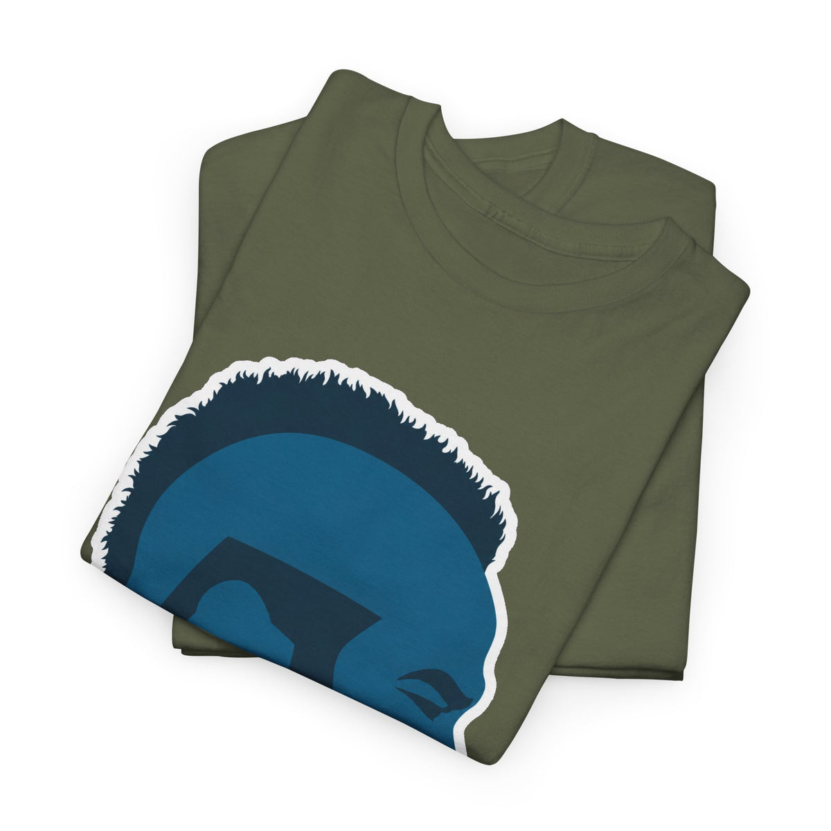 Mr T Profile Silhouette T‑Shirt – Blue Head & Gold Earring Graphic