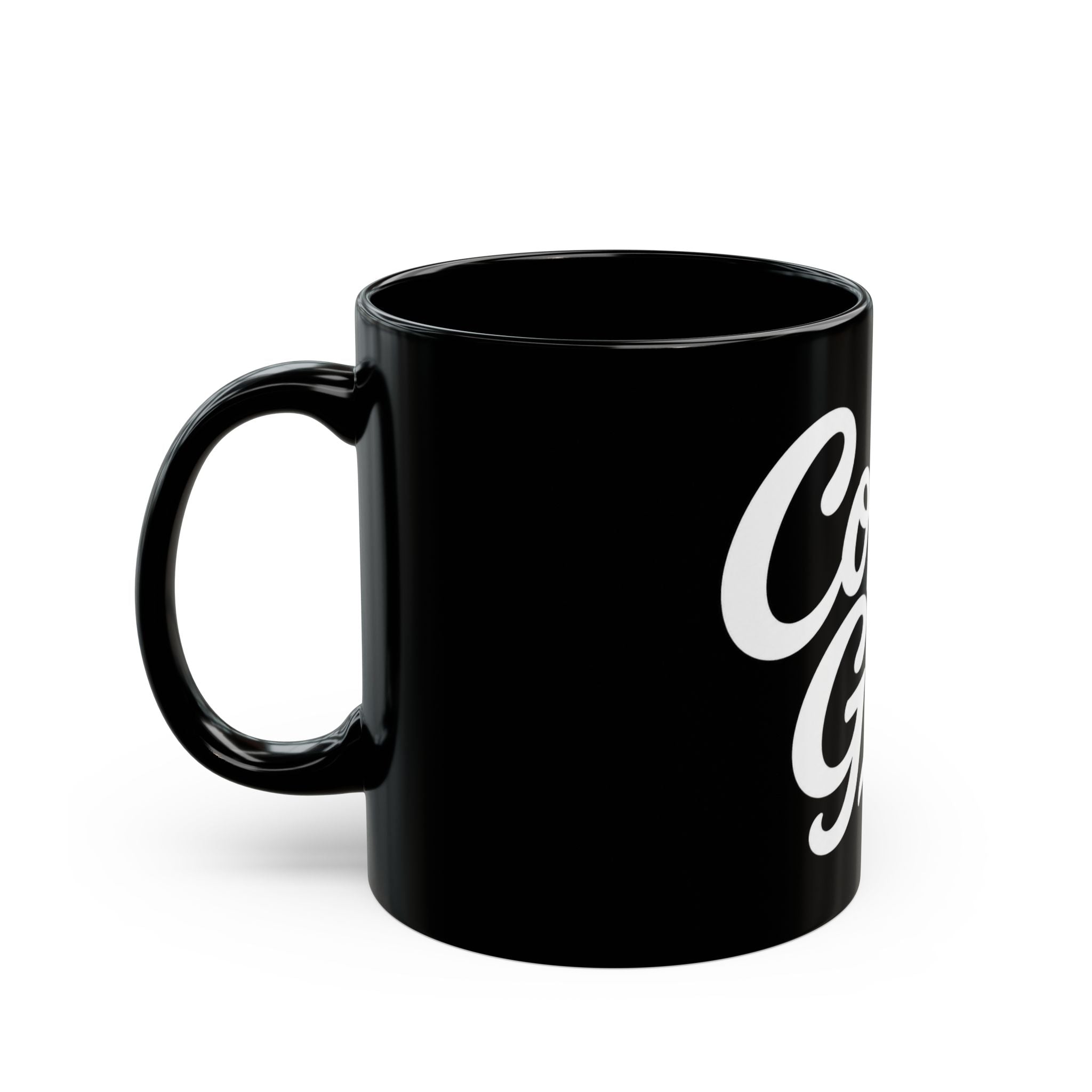 Coffee Guy Mug — Black Ceramic Coffee Cup for Men, Bold Retro Script Design (11oz & 15oz)