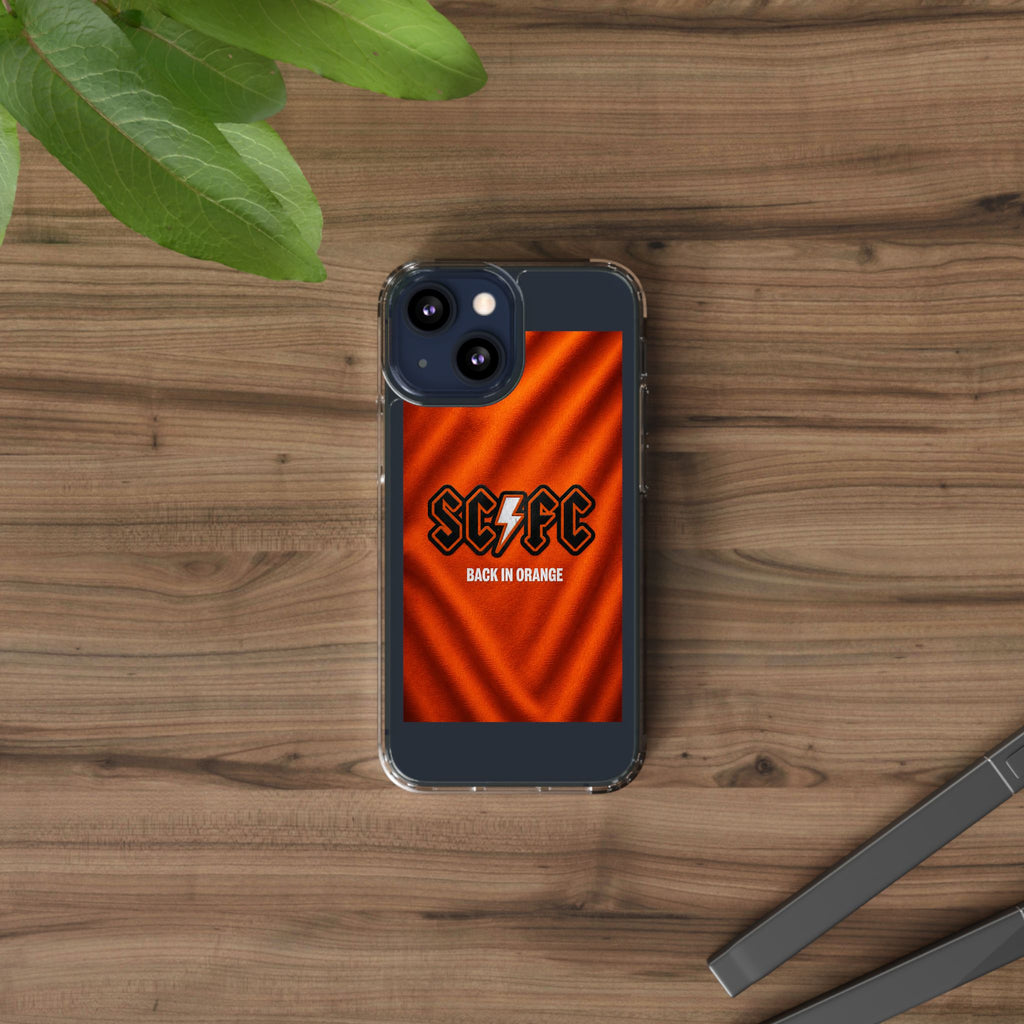 Salford CIty Inspired Phone Case — 'SCFC Back in Orange' Clear Protective Cover