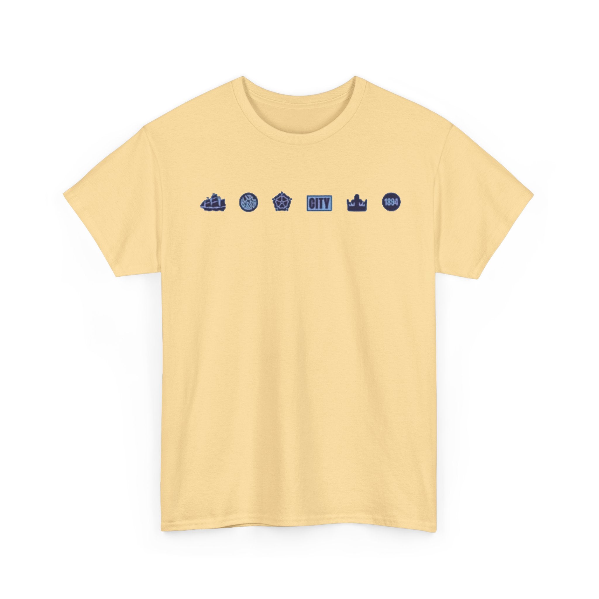 Manchester City Minimal City Icons Tee — Navy Skyline Icons Chest Print