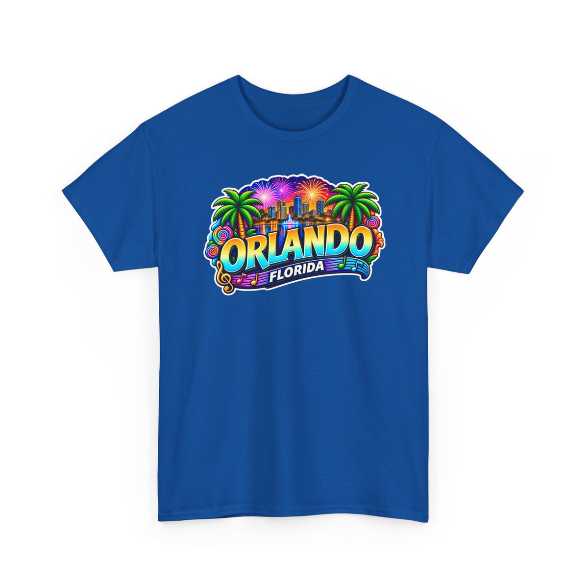 Orlando Florida Retro Sunset Palm Cotton T-Shirt