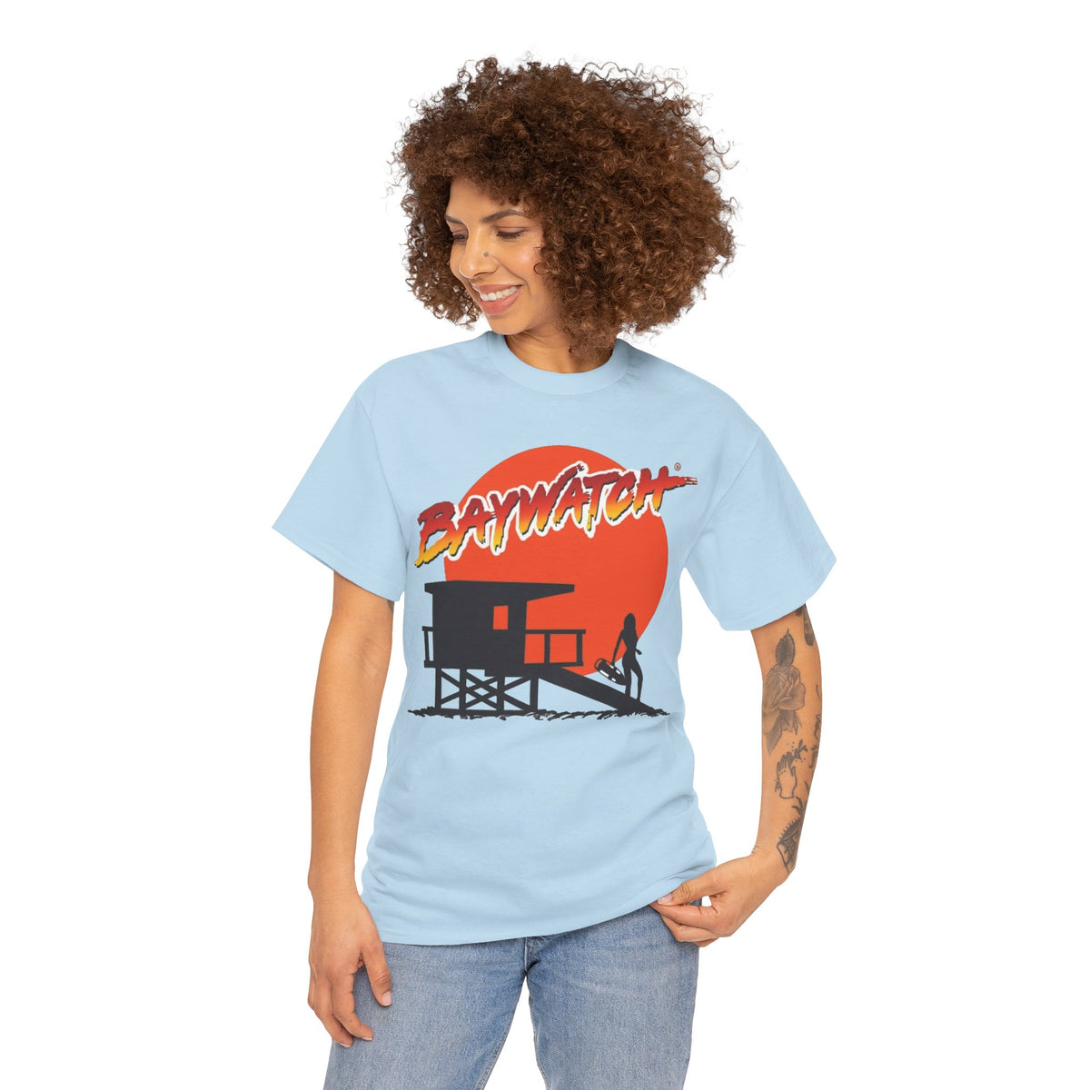 Baywatch Lifeguard Sunset Cotton T-Shirt