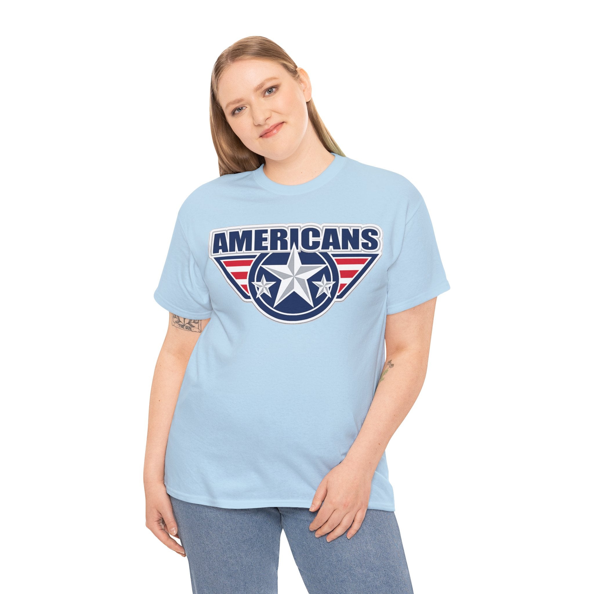 Americans Patriotic Star T‑Shirt — Red White Blue USA Graphic Tee