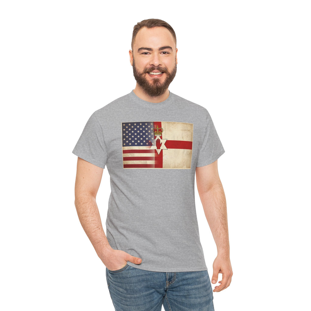 USA / Northern Ireland Flag T-Shirt – Vintage USA & Ulster Cross Tee
