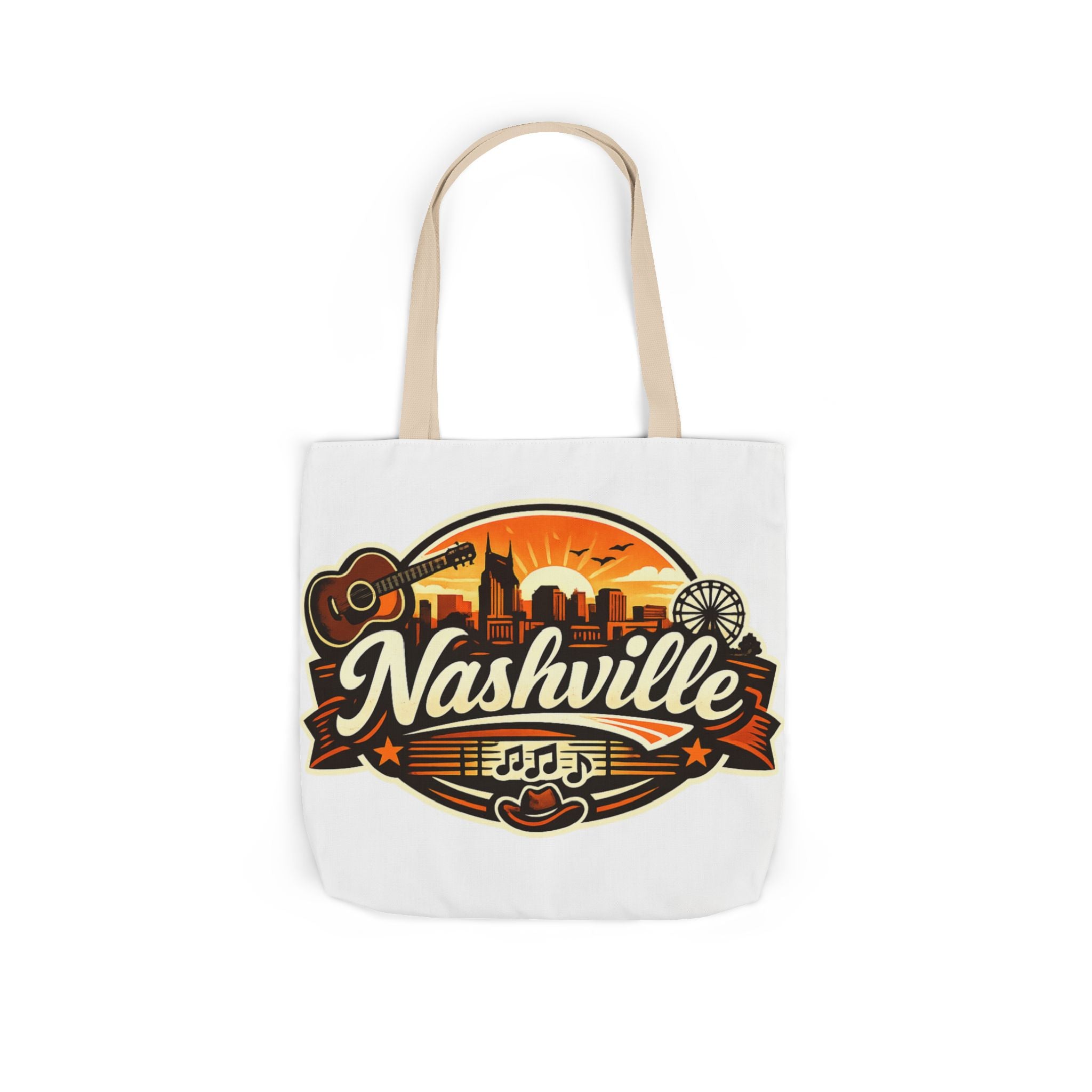 Nashville Sunset Tote Bag — Country Music Skyline Canvas Tote
