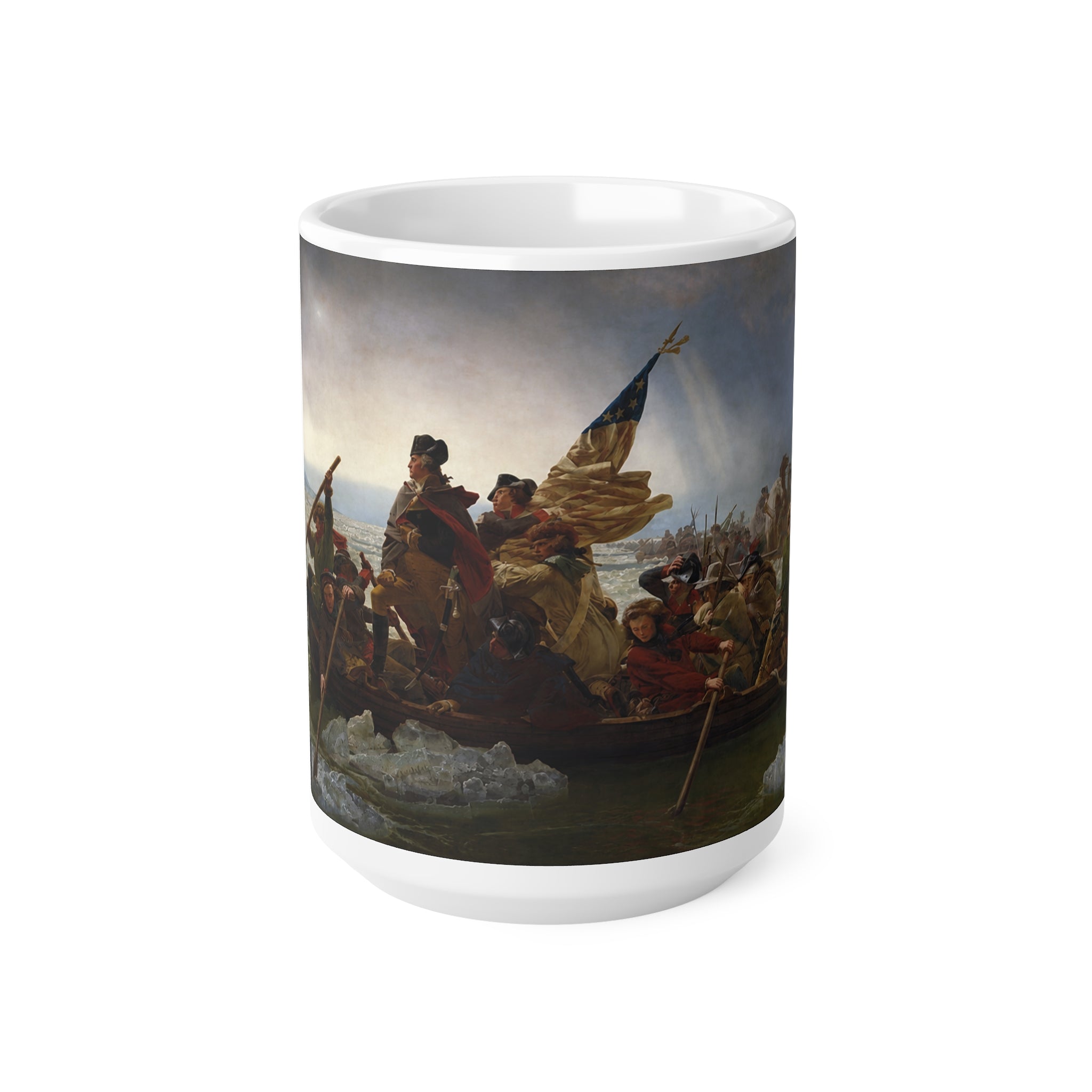 Washington Crossing the Delaware Ceramic Coffee Mug — Historic Revolutionary War Artwork (11oz & 15oz)