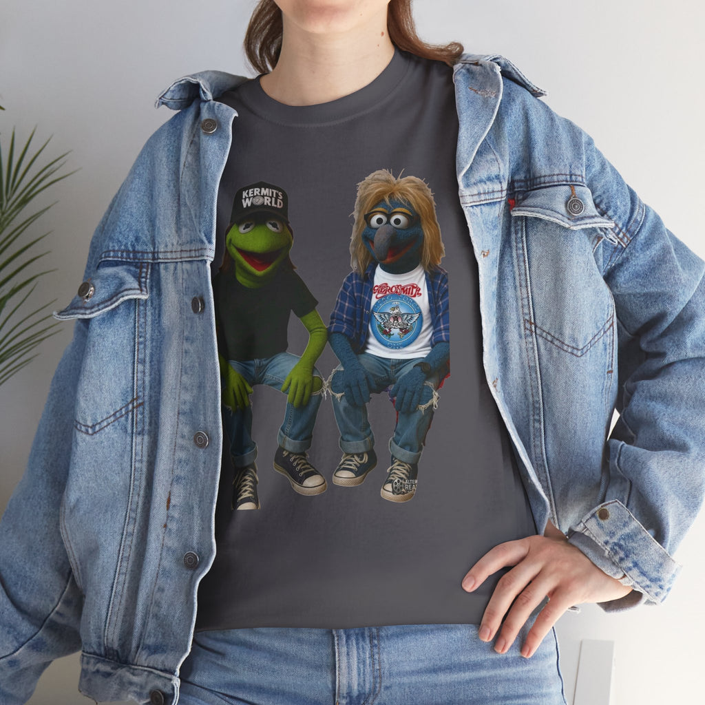 Kermit & Gonzo Waynes World Inspired Character Graphic T-Shirt