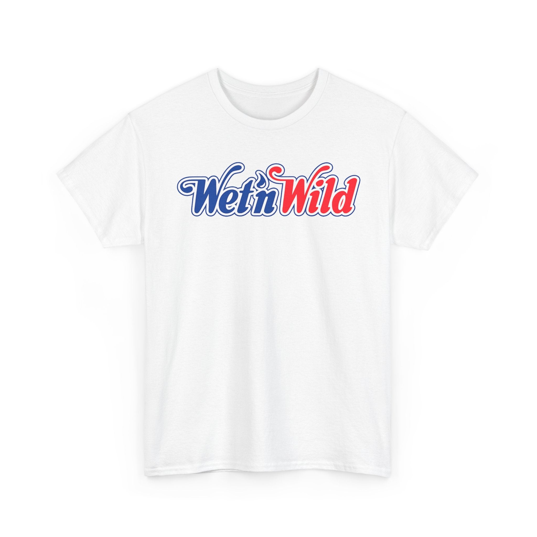 Wet 'n Wild Retro Script T-Shirt — Red & Blue Patriotic Graphic Tee