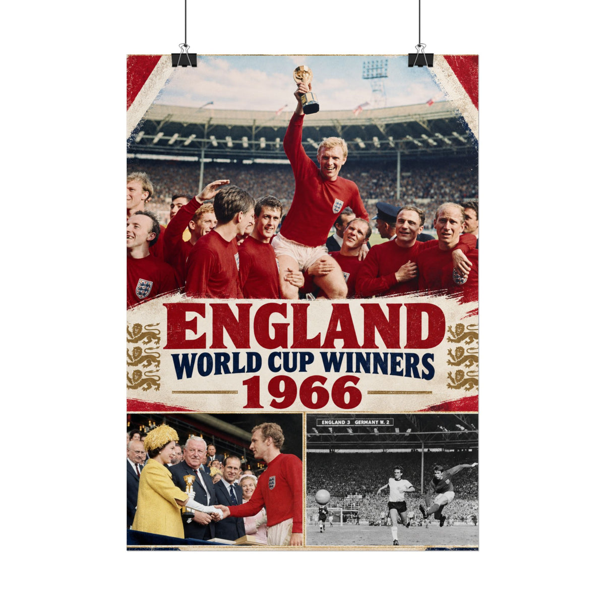 England World Cup Winners 1966 Poster