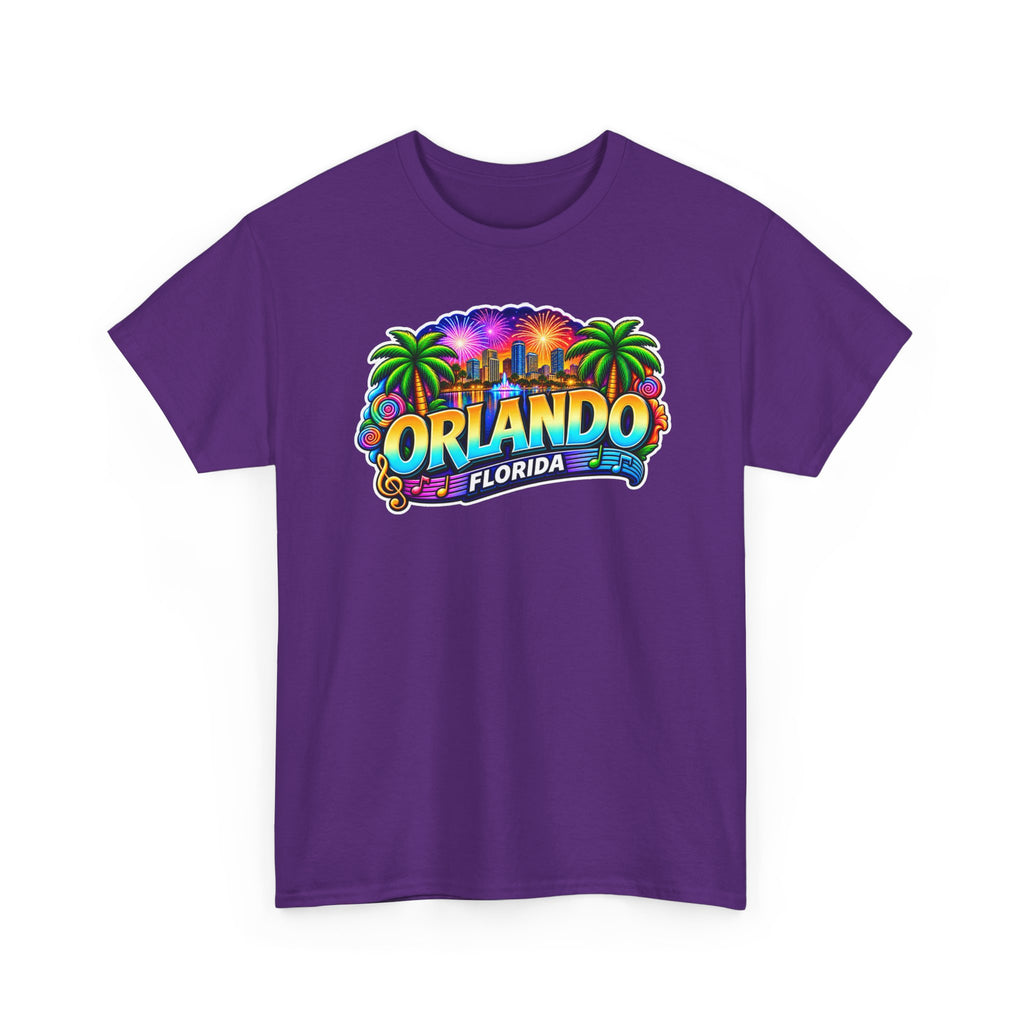 Orlando Florida Retro Sunset Palm Cotton T-Shirt