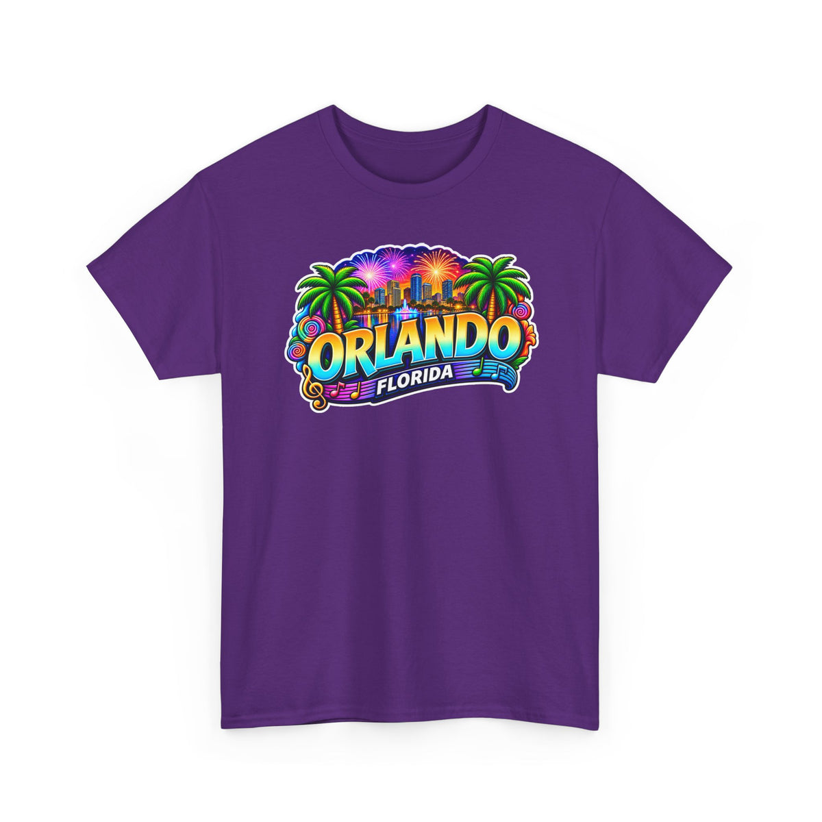 Orlando Florida Retro Sunset Palm Cotton T-Shirt