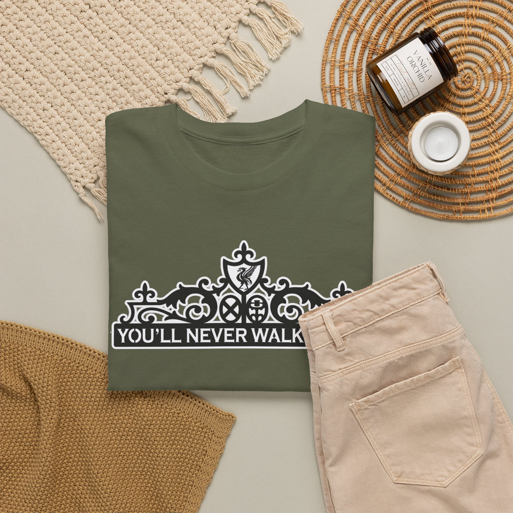 You'll Never Walk Alone T‑Shirt — Liverpool FC Crest Cotton Tee