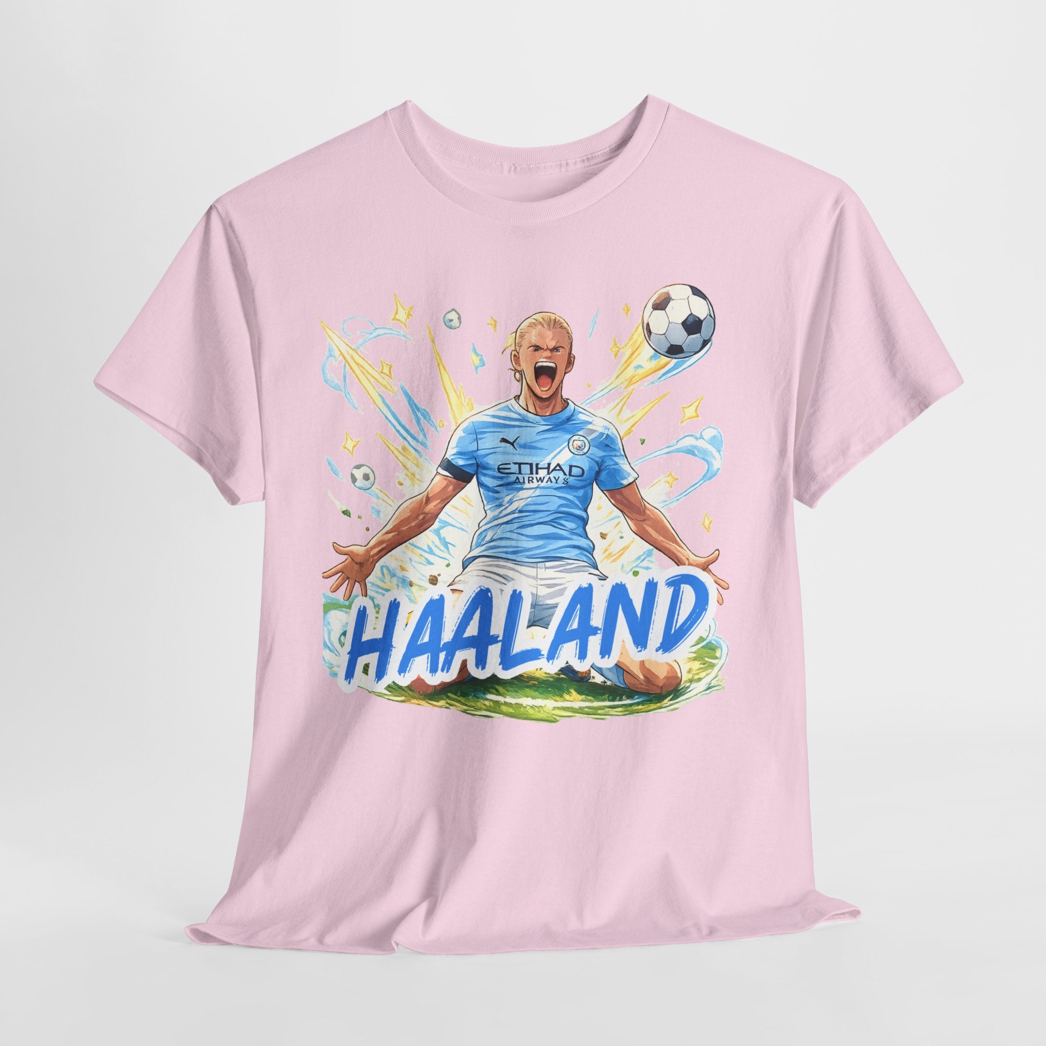 Erling Haaland Anime Fan Tee — Celebratory Football Player Graphic T-Shirt