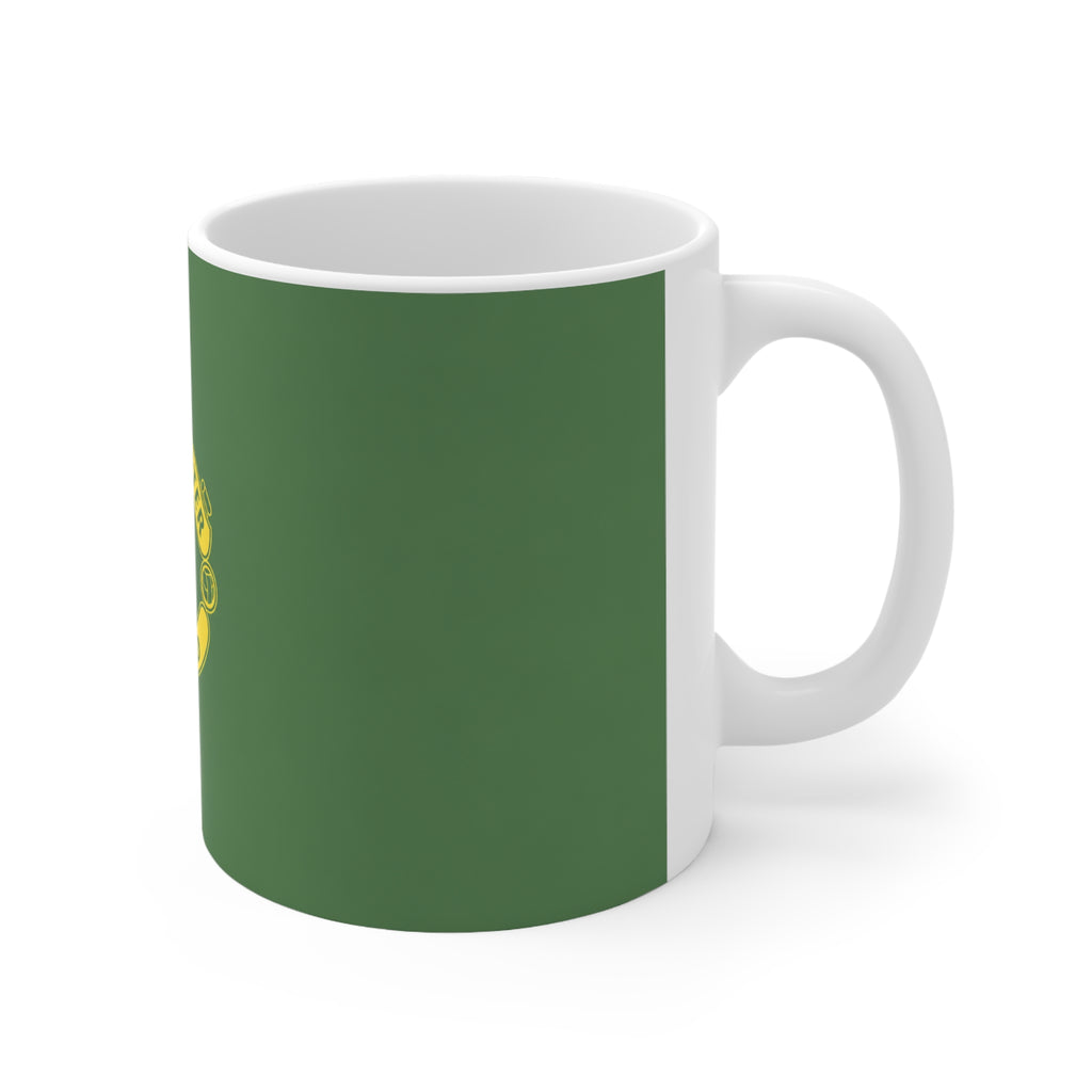 Manchester United Split-Color Ceramic Coffee Mug — Yellow & Green, 11oz/15oz