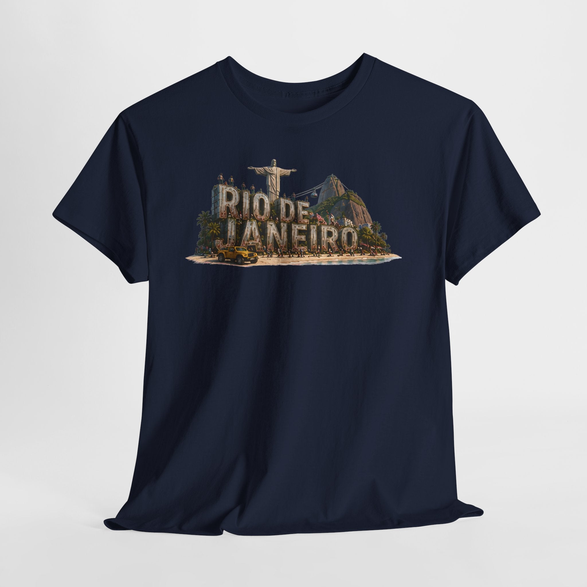 Rio de Janeiro Scenic T‑Shirt — Vintage Travel Tee with Christ the Redeemer Design