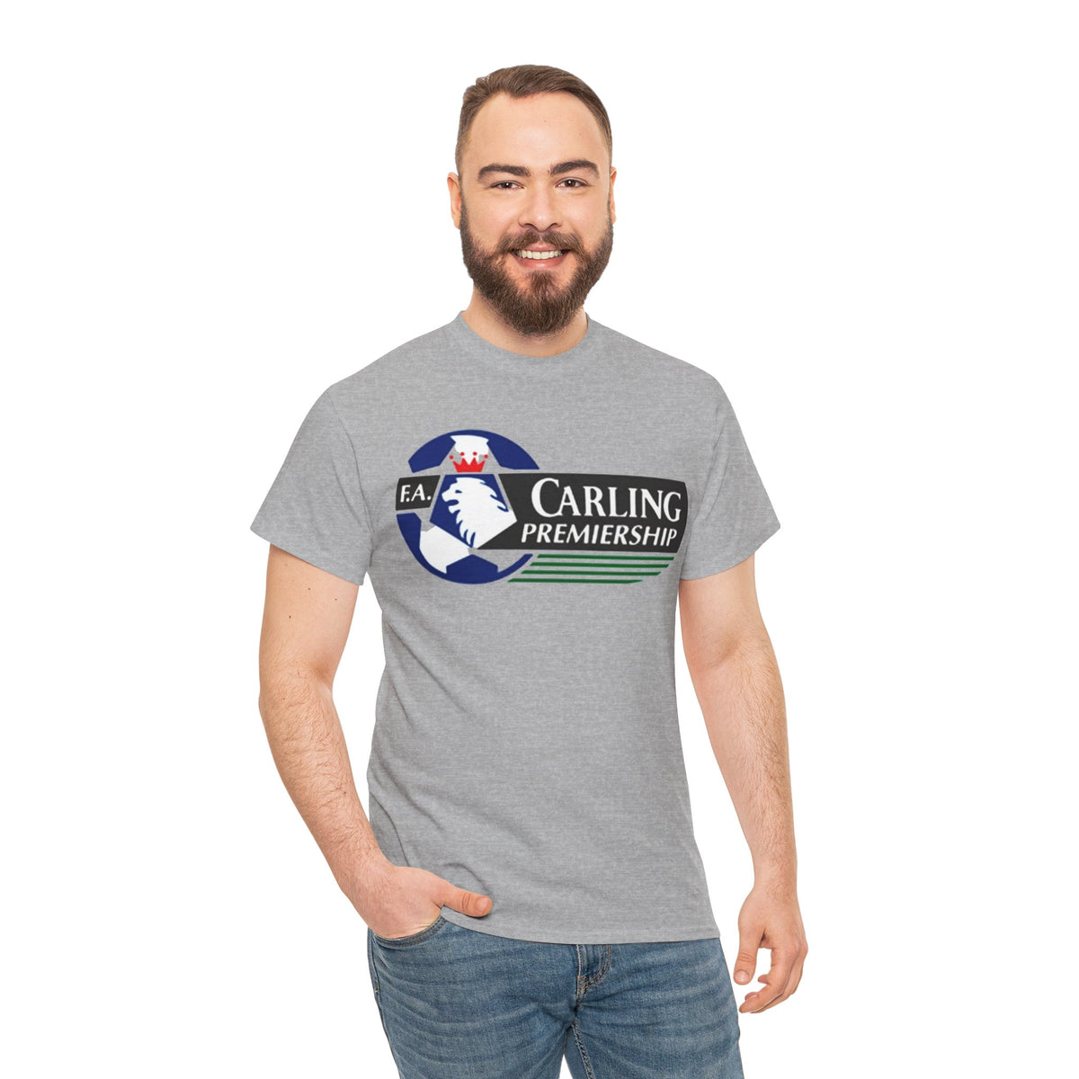Carling Premiership Soccer Logo Tee — Vintage Football T‑Shirt