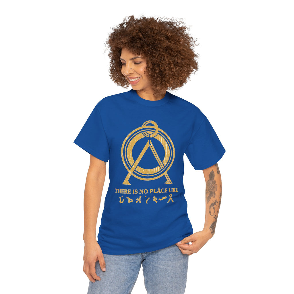 There Is No Place Like Home Graphic Tee — Vintage Gold Sigil T‑Shirt