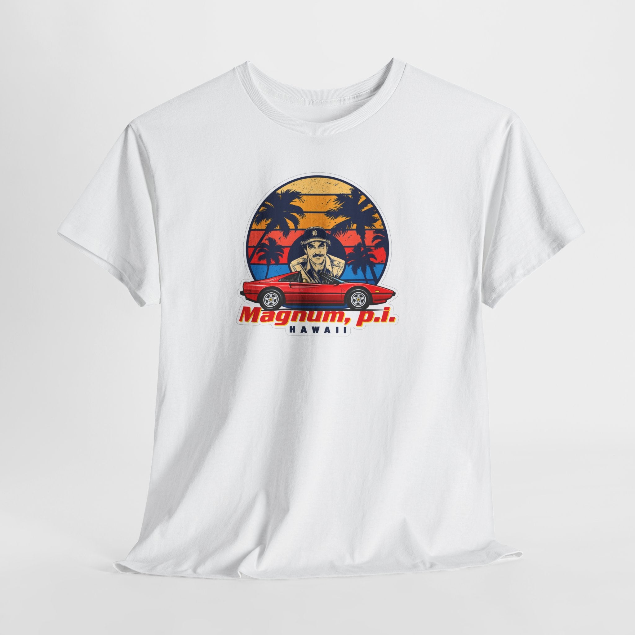 Magnum P.I. Hawaii Retro Sunset Cotton T-Shirt / Tee