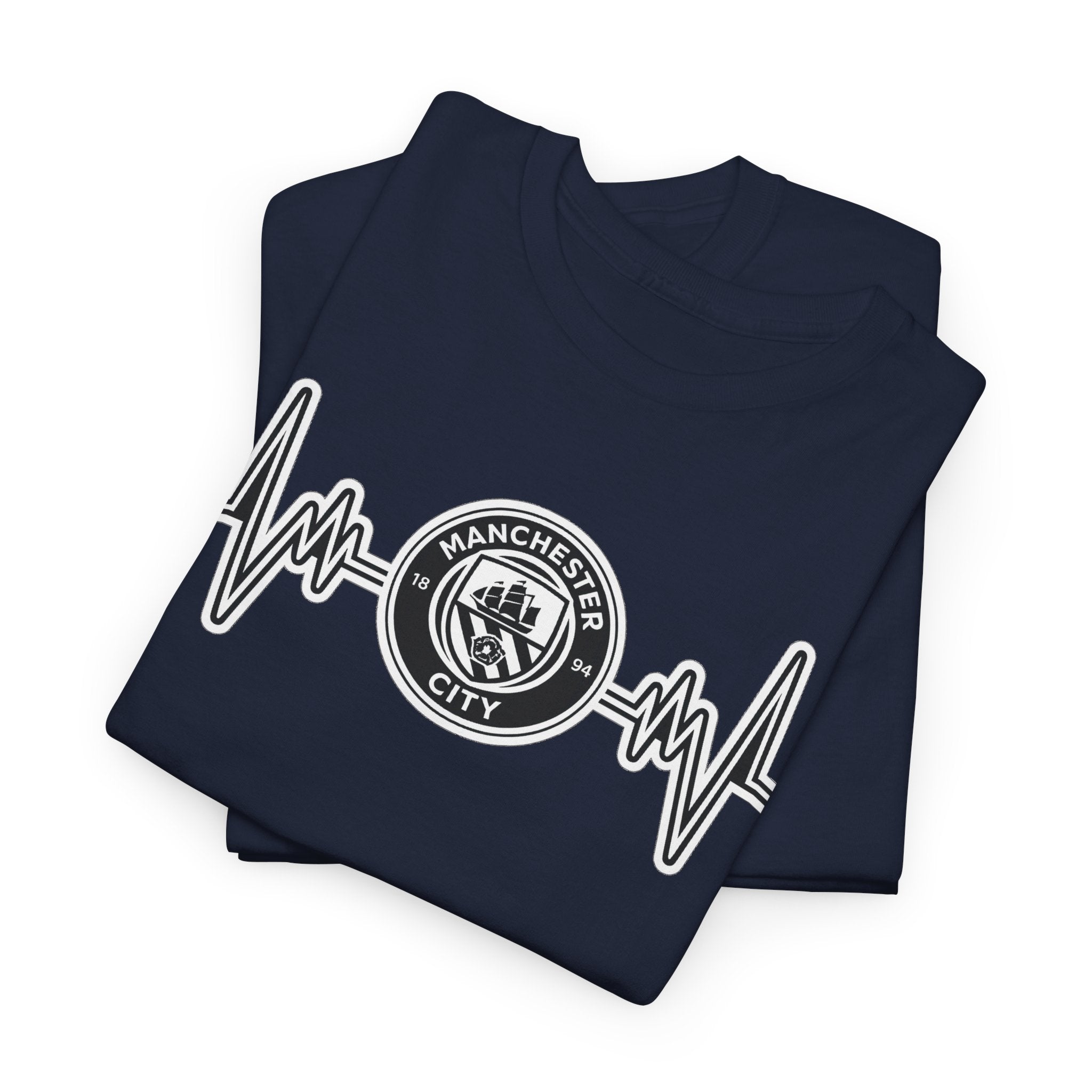 Manchester City Heartbeat Logo T-Shirt — Emergency Medical Services Pulse Tee
