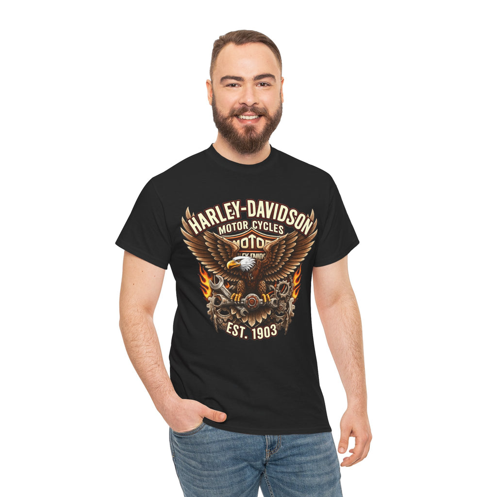 Harley-Davidson Eagle Flame Tee — Retro Motorcycle Graphic T-Shirt