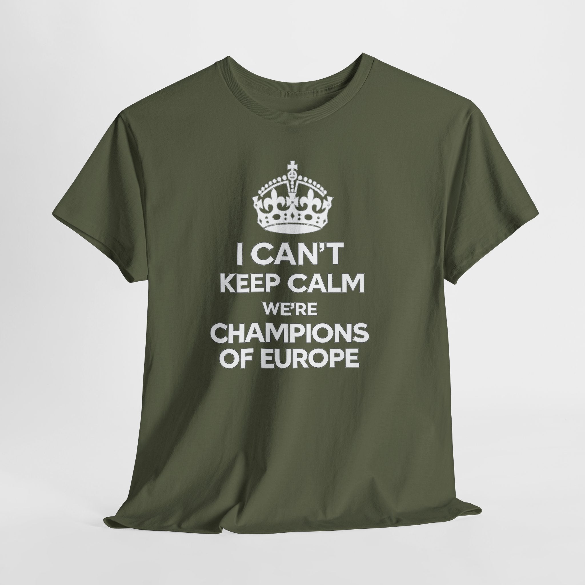 Champions of Europe T‑Shirt — "I Can't Keep Calm, We're Champions of Europe" Soccer Fan Tee