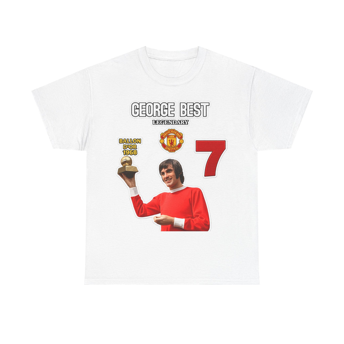 George Best Manchester United #7 Vintage Soccer T-Shirt – Ballon d'Or Tribute